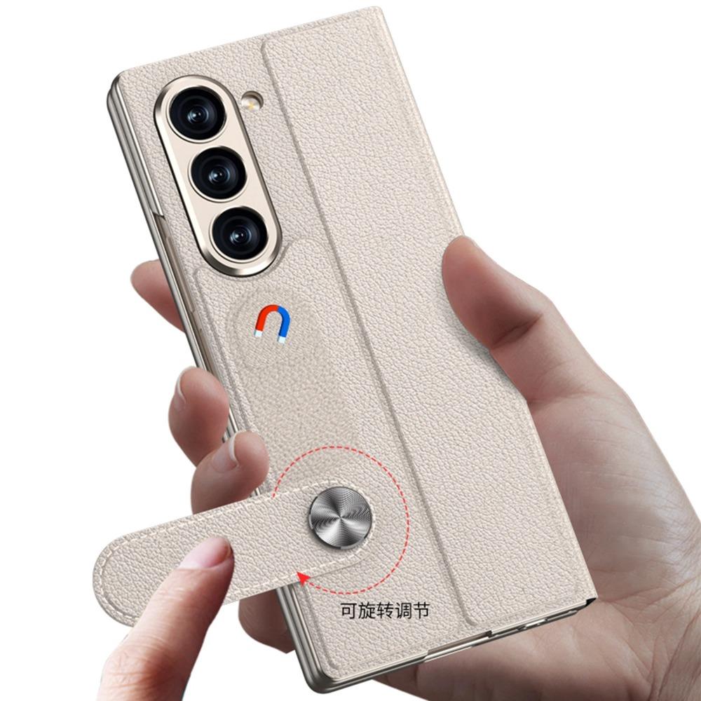 Luxusní PU kožený kryt na telefon pro Samsung Galaxy Z Fold 6 Case s funkcí podpory Screen Protector s dotykovým perem