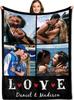 1pc Custom Flannel Blanket, Your Photo Desigin for Anniversary Mom Dad Sis Bro Lover, Valentine's Day Christmas New Year Gift