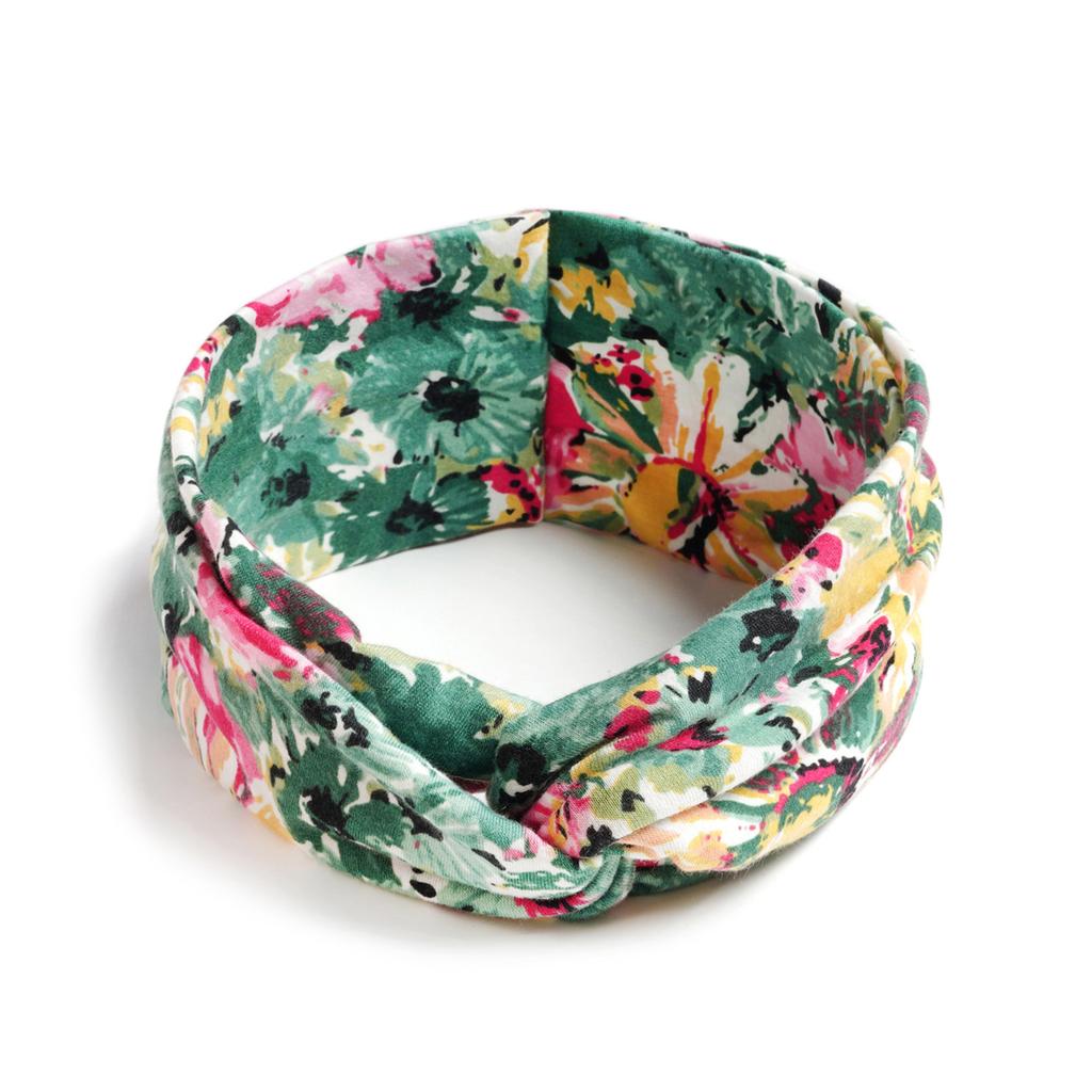 Bohemian Cross Knotted Headband Gypsy Yoga Sports Headband Wide Female Stretch Headband