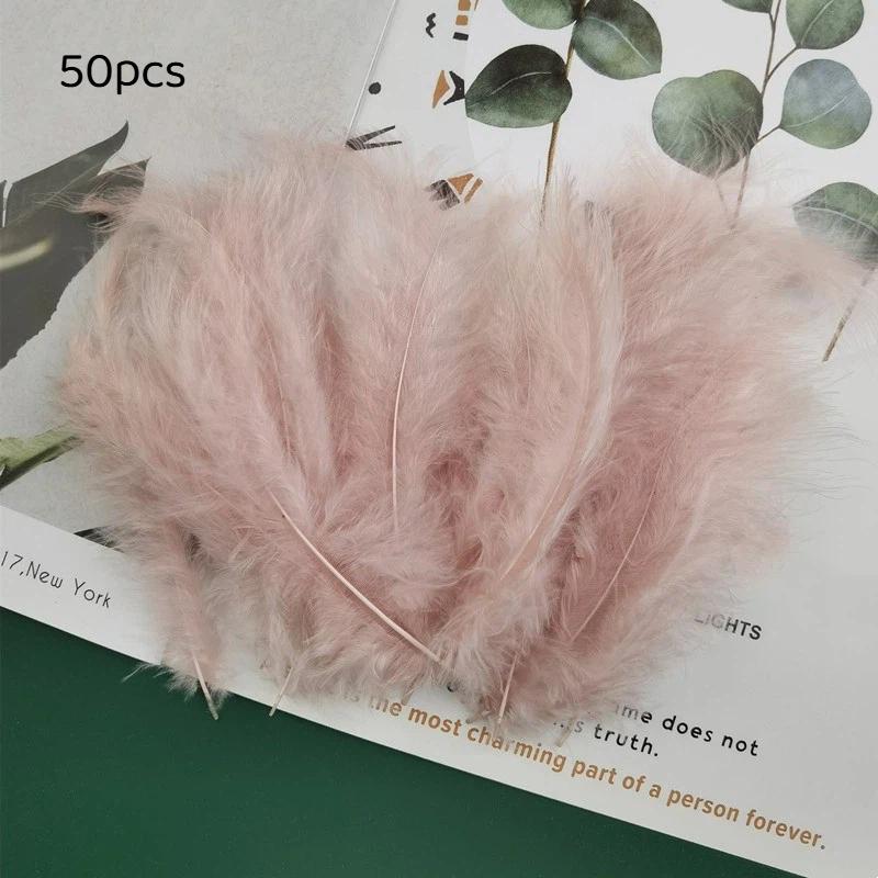50Pcs Premium Soft Turkey Marabou Feathers Fluffy Craft Feathers for Kids Art Project Birthday Party Decor