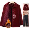 Elegant Embroidered Wool Coat for Elderly Women - Autumn/Winter Fashion with Velvet Lining