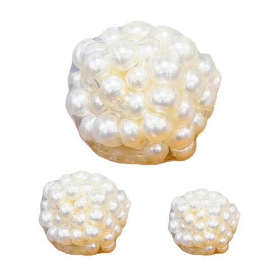 Faux Pearl Bead Squeeze Toy Shapeable Crunchy Beaded Stress Ball Sensory Toy Anti-anxiety Moldable Ball Fidget Toy Decompression