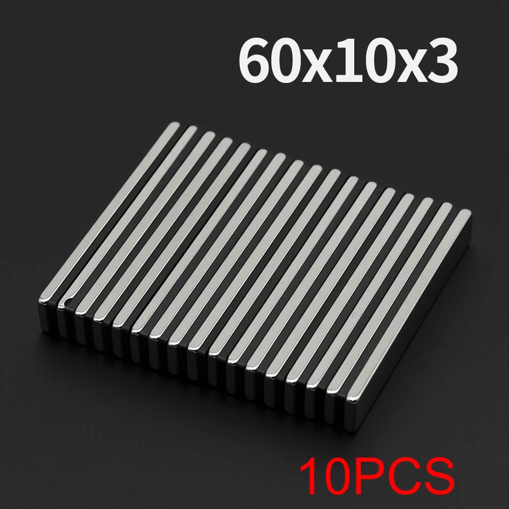 Powerful Neodymium Magnet N35 NdfeB Permanent Magnetic Imanes Round Super Strong Fridge Magnets DIY 60x10x3/60x10x5/60x10x10