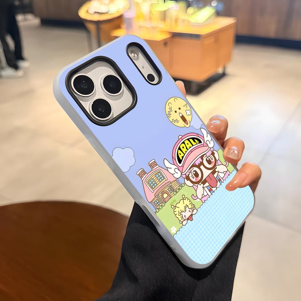 Dr-SlumpS-AraleS Phone Case For IPhone 17 Air 16 E 15 14 Plus 13 12 11 Pro Max Jelly 2 In 1 Protective Case