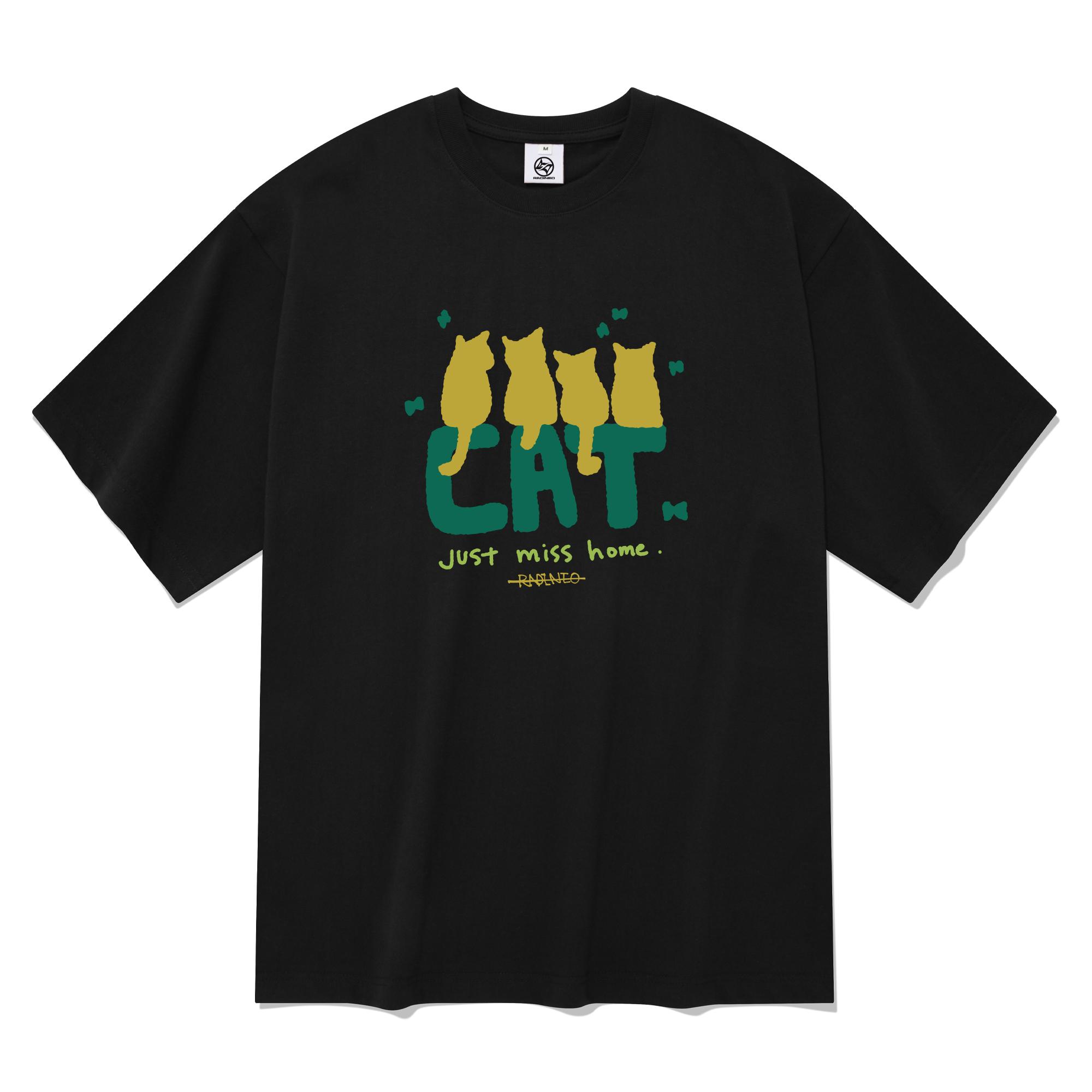 Radineo Cat Short Sleeve T-Shirt Black Black (Black)/S