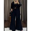 IHUASU Women's Fashion Casual Autumn Winter Long Sleeve V Neck Pants Suits