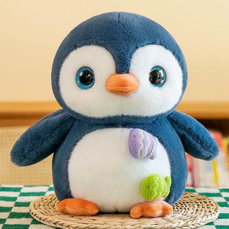 Cute fishing penguin plush toy children sleeping pillow doll machine doll wedding throwing aquarium gifts