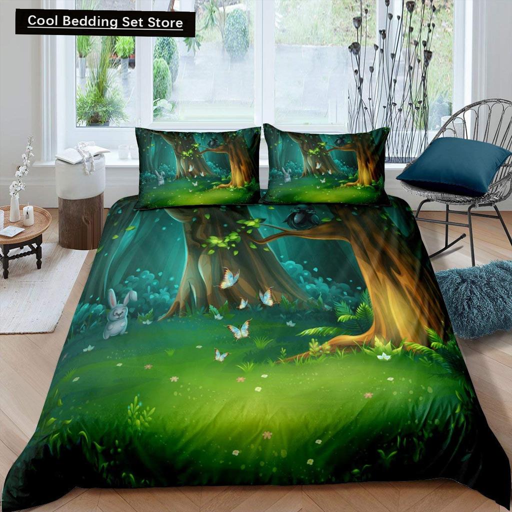 Kids Cartoon Rabbit Carrot King Queen Duvet Cover Boys Girls Cute Bunny Bedding Set Animal Quilt Cover Polyester Comforter Cover