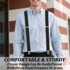 Heavy Duty Y-Back Suspenders Adjustable Elastic Straps Strong Clips Hiking Back Braces Men Women Outdoor Sport Camp Travel Brace