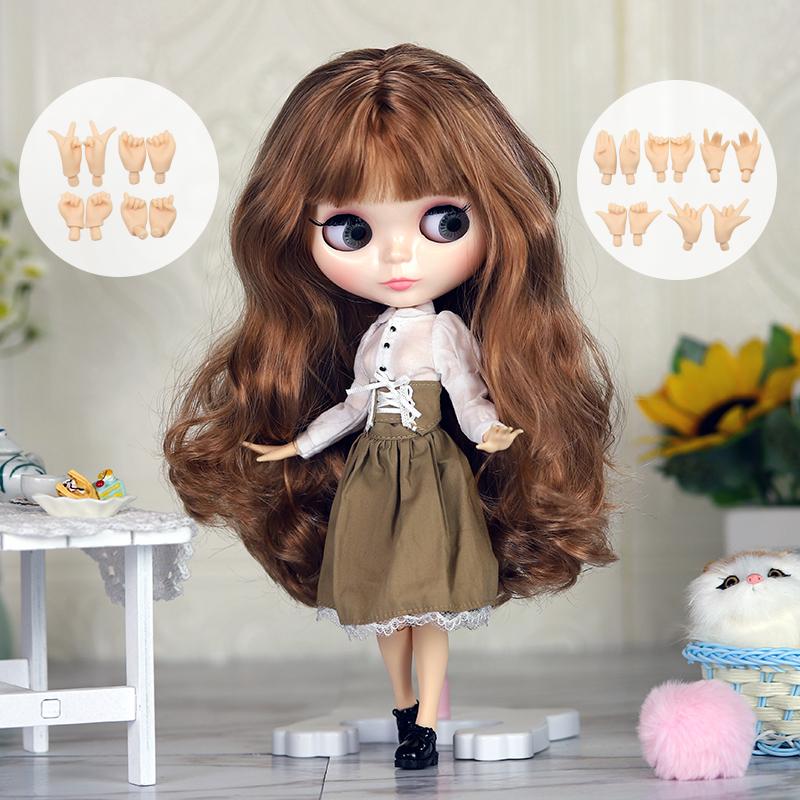 

ICY DBS Blyth doll 1/6 Anime Doll joint body white Skin glossy face Special Combo with dress, shoes and hands 30cm BJD TOY full set with hands