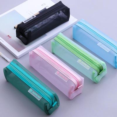 Colorful Light Net Pencil Pounch Zipper Pen Bag for Kids College