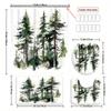 Woods Decorative Shower Curtain Bathroom Set - Machine Washable, With 12 Hooks, Including Toilet Seat Cover And Bathtub Mat