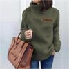Women's High Neck Fleece Sweatshirt Decorative Zipper Long Sleeve Warm Casual Pullover