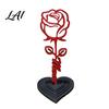 Minimalist Rose Sculpture And Heart Sculpture 3D Printed Red Ornament Mom Stem Love Base Ornament Statue Mother's Day Birthday Gift for from