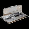 Stainless Steel Buffet Tray with Double Grid and Transparent Flip Lid