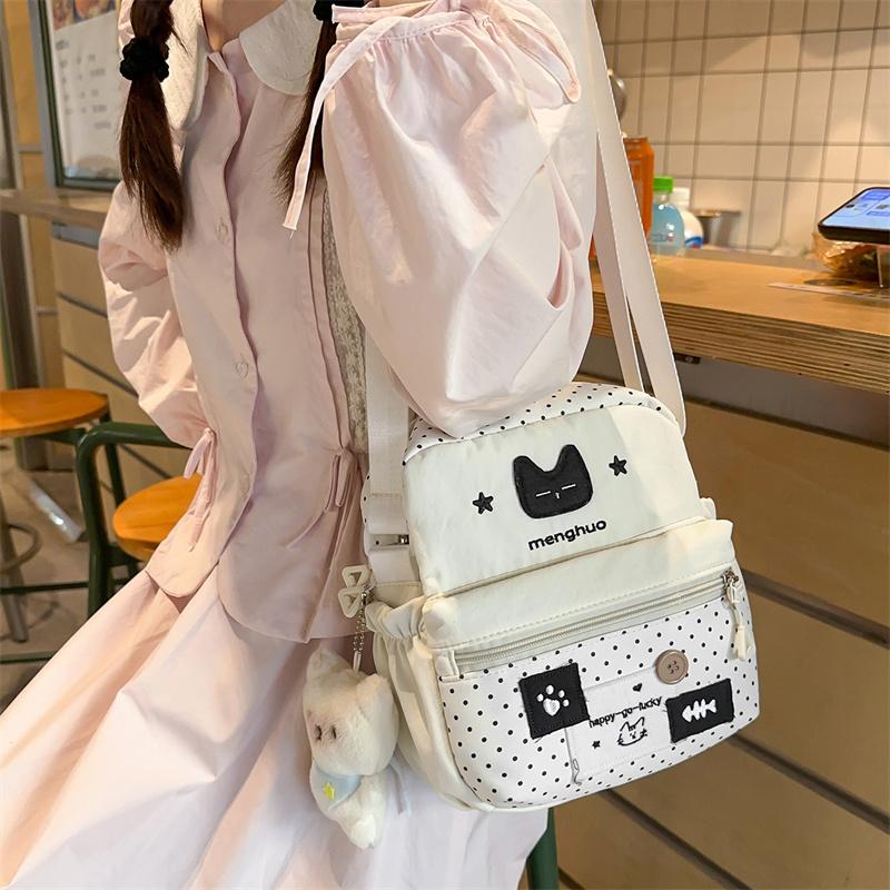 Taška přes rameno s potiskem kočky Studentská lehká crossbody taška