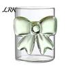 Heat Resistant Glass Tumbler Bow Cup, Breakfast Milk Coffee Mug, 300ml Whiskey for Decorative Transparent Cup Juice, Tea Home Bar Decor Gift