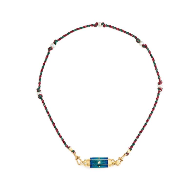 Delicate Gold Tarot Card Pattern Pendant Necklace For Men And Women Lucky Rainbow Pendant With Braided Rope Chain