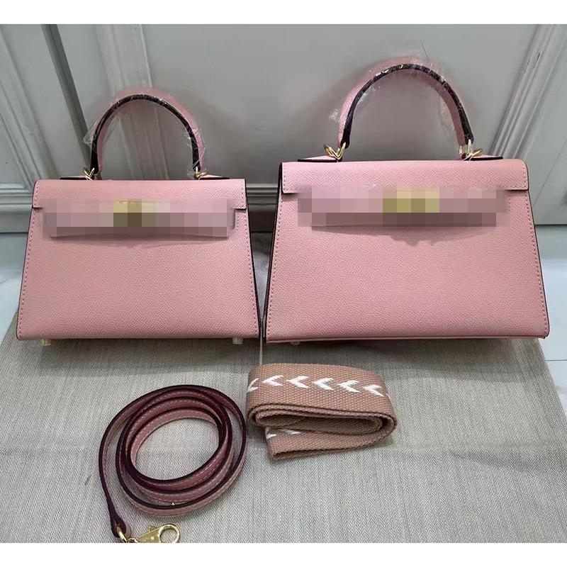 Second Generation Palm Print Cowhide Mini Small Keli Handbag 2025 New Bag Women's Commuter Versatile Shoulder Messenger Bag
