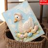DIY Frameless Pearl Painting Kit Cute Duck Family 3D Shiny Bead Art Canvas Relaxing Creative Craft for Home Wall Decor Gift