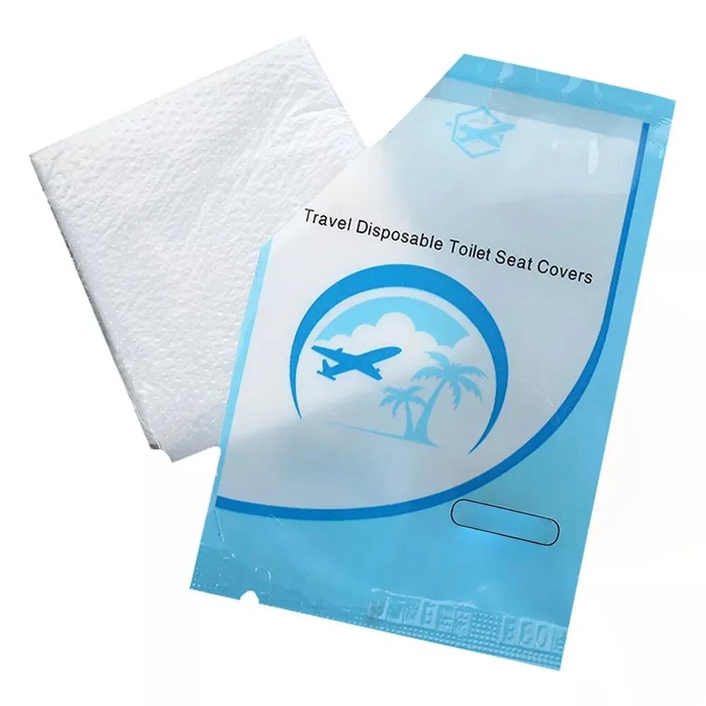 30/50Pcs Disposable Plastic Toilet Seat Cover Waterproof and Non Slip Individually Wrapped, for Travel, Toilet Seat Protectors