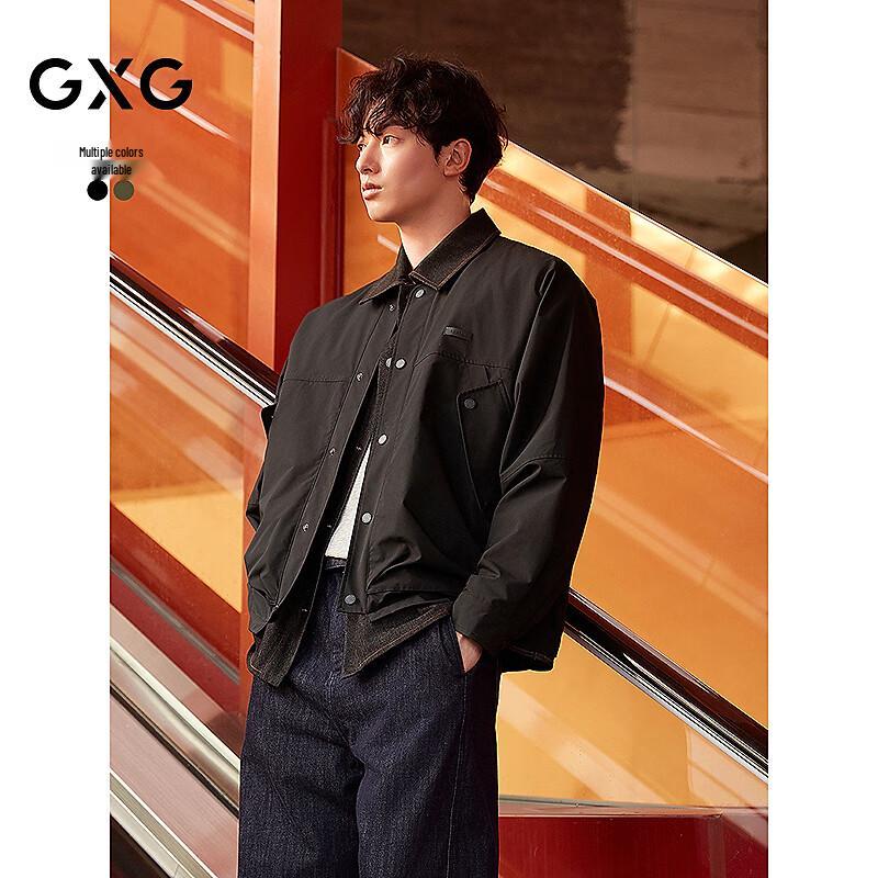 

GXG Men s Faux Two-Piece Denim Patchwork Coach Jacket M