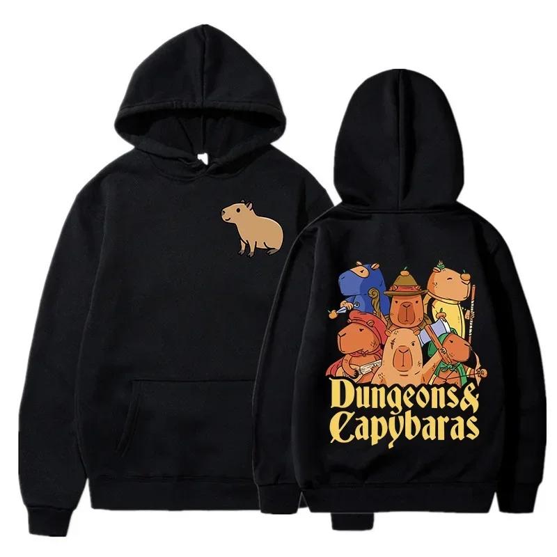 Capybara Fashion Hoodie Women Men Harajuku Pullovers Capibara Gothic Sweatshirt Mange Cute Hoody Cartoon hooded