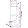 Wall Shelves with 3 Shelves and Bars 2 pcs Sonoma Oak