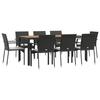 VidaXL 9pcs Garden Dining Furniture and Cushions Black Wicker 3184992
