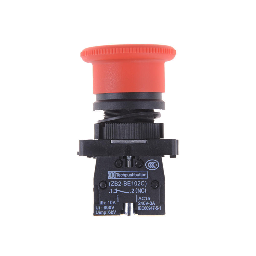 

1Pcs Xb2-Es542 22Mm Nc Червоний гриб аварійної зупинки кнопковий перемикач