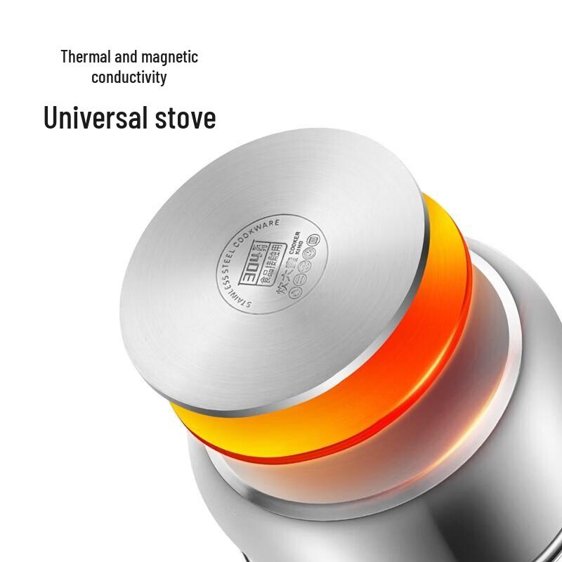 COOKER KING 304 Stainless Steel Soup Pot with Steamer Insert, 22cm