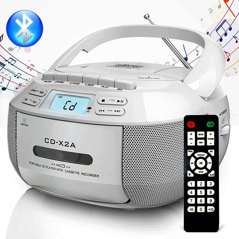 

Bluetooth Boombox CD Кассета FM Радио кассета Портативный CD-плеер Студенческий Учебный U Disk MP3 Стерео Музыкальный Плеер серый