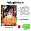 Halloween cat pumpkin pearl painting handmade diy art pearl home decoration painting