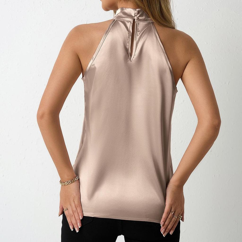 New European & American Satin V-Neck Camisole for Women - Spring/Summer Collection