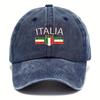 Unisex Vintage Italian Baseball Cap  Adjustable Snapback Soft Textile Hat with Italia Flag AllSeason Outdoor Sun Hat for Unisex