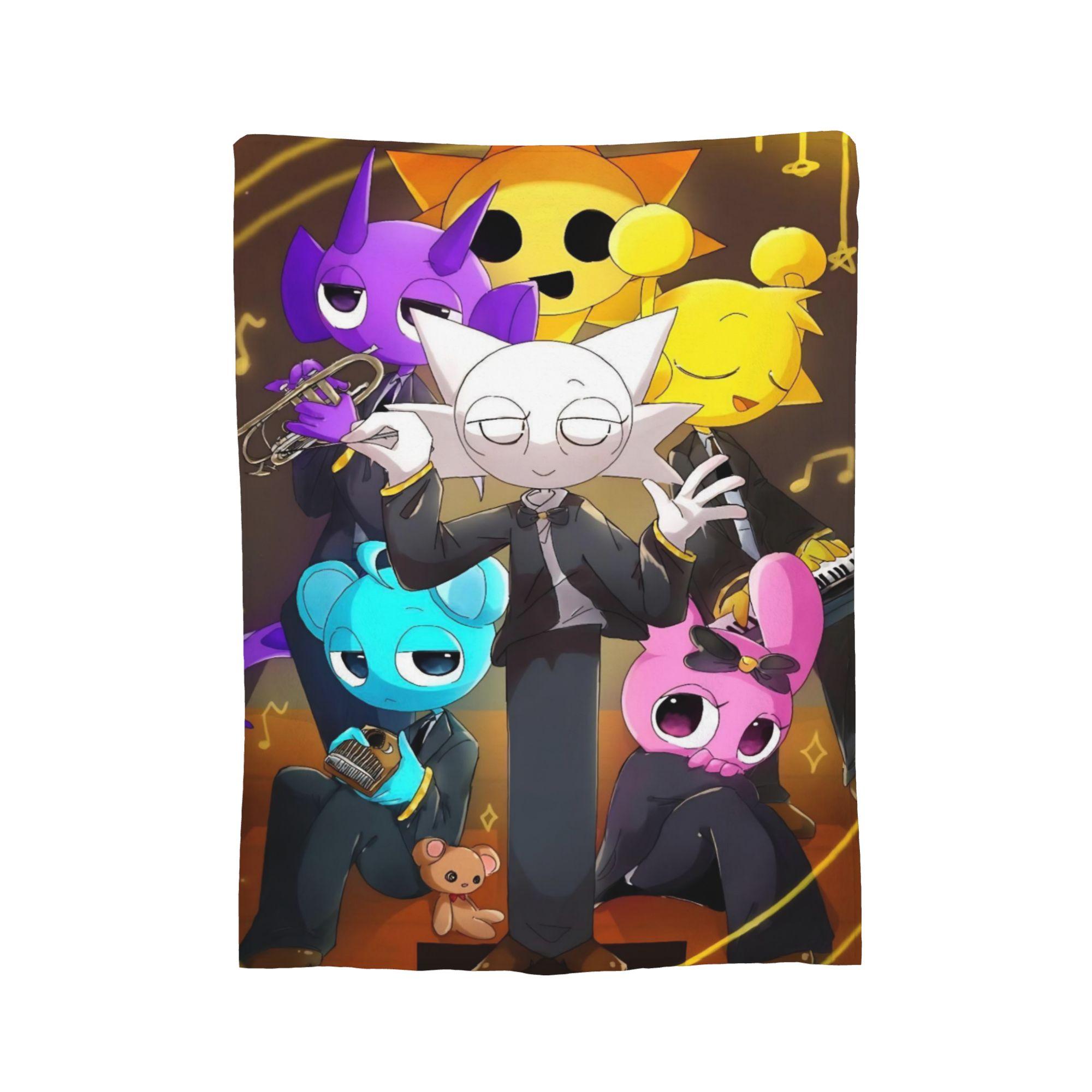 

Sprunki Game Horror Music Fleece Throw Blanket Blanket for Home Travel Warm Bedspread, 150x200cm