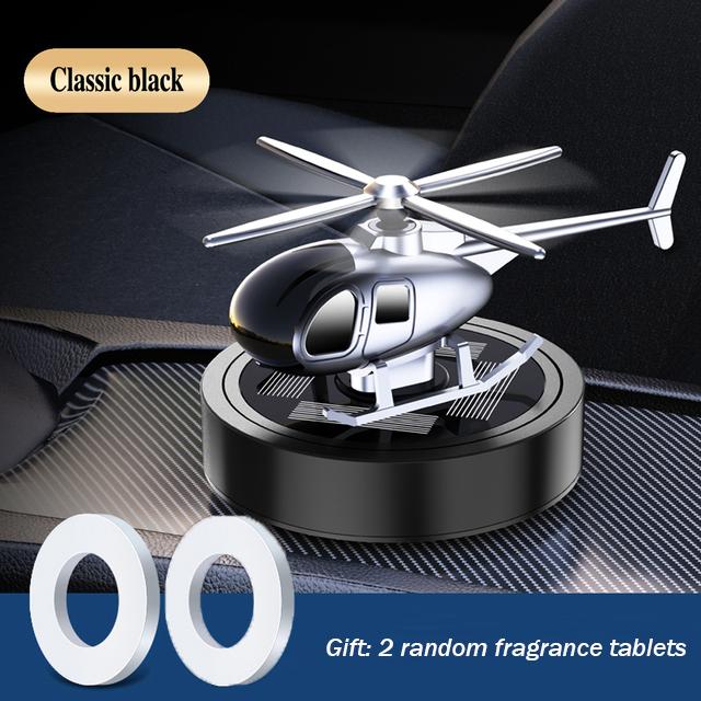 

Автомобильный освежитель воздуха на солнечной энергии, аромат для вертолета, автомобильные ароматизаторы, аксессуары для интерьера, вращающийся парфюм с пропеллером Black helicopter