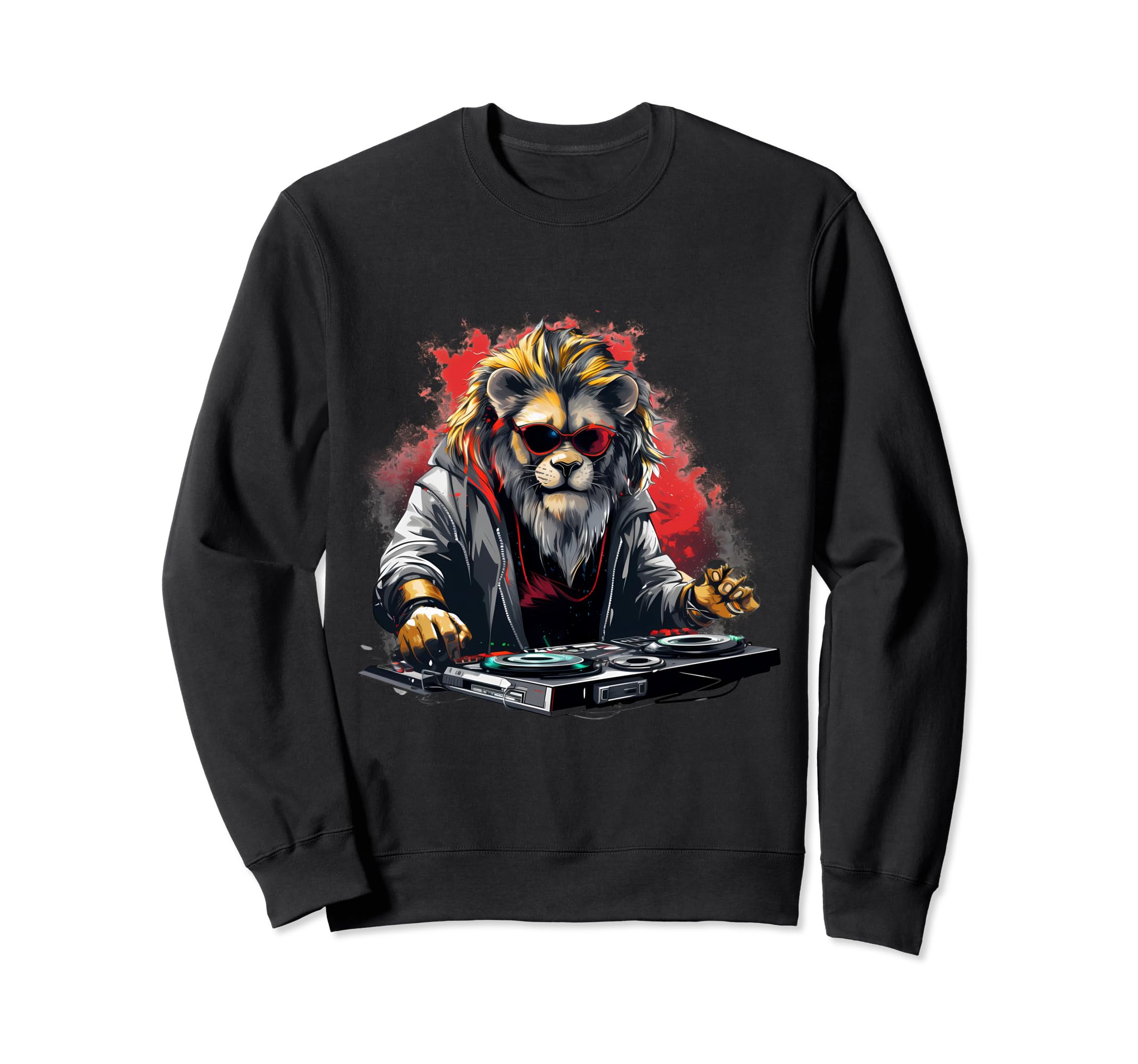 

dj lion turntable disc jockey animal music dance dj mixer trainer