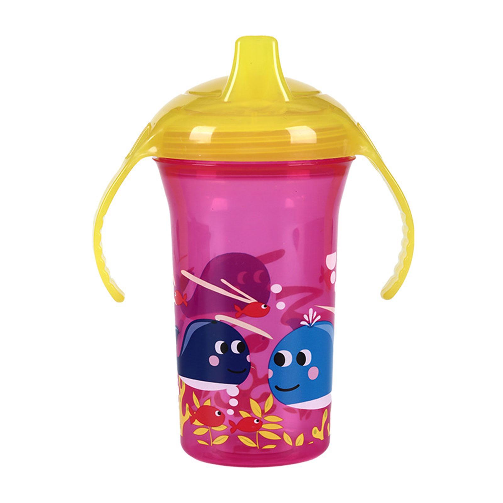 

Детская кружка для воды с рисунком из мультфильма, нескользящая, герметичная, обучающая кружка с утконосом, детская учебная кружка с ручкой, 300 мл горячий розовый