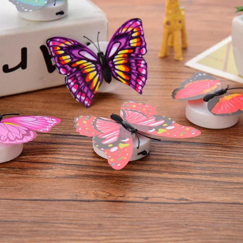 Stickable Diy LED House Decorative Wall Lights Ranpo Hot Butterfly Night Light Creative Funny Colorful Glowing Butterfly Light