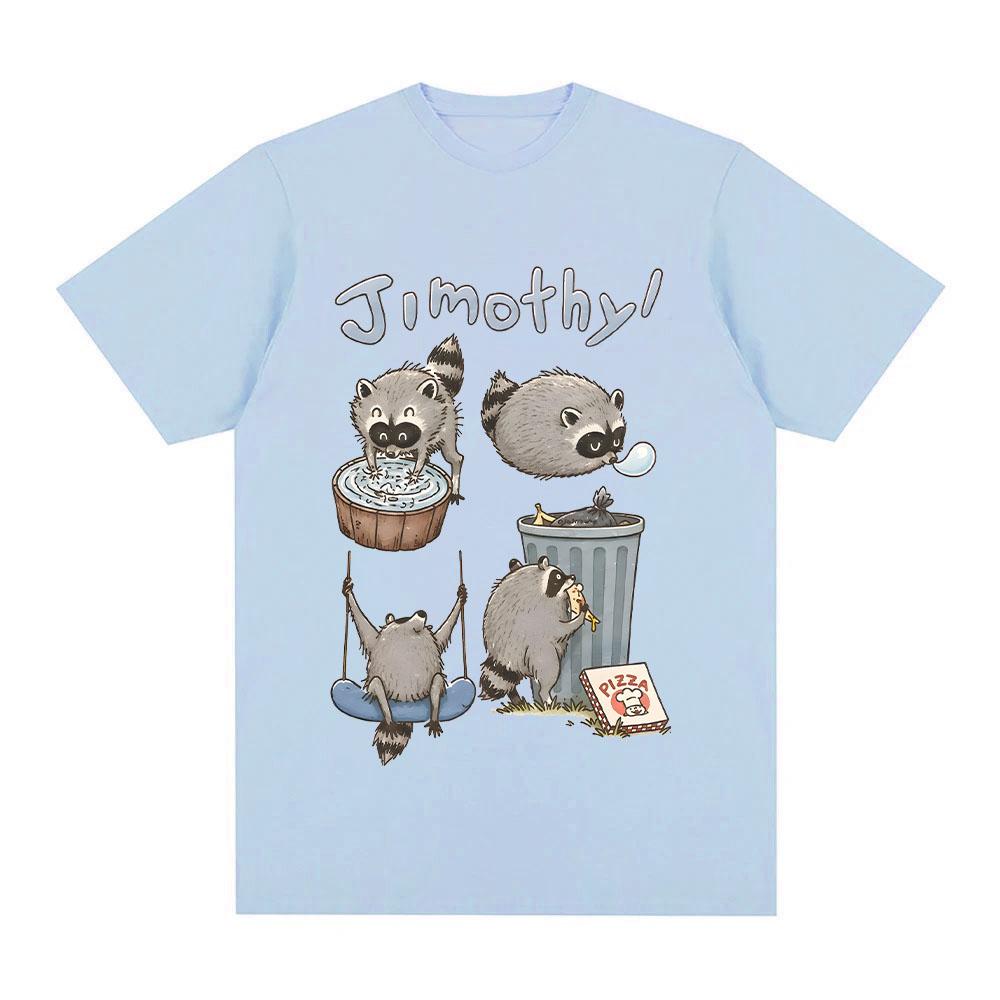 T-shirts Mignons Raccoon Jimothy T-shirt Drôle Panda Poubelle Coton Confortable Esthétique Cottagecore Cadeau Amoureux des Animaux Vêtement Unisexe