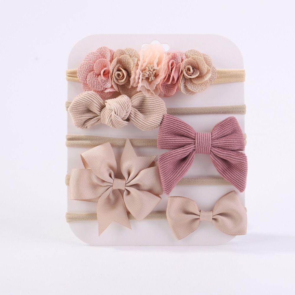 10Pcs Luxury Nylon Elastic Headband Flower Lace Hair Ties  for Baby Girl Infant Newborn Toddler