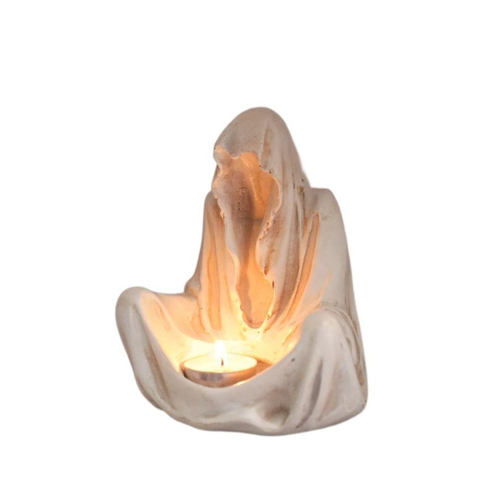 Cross-legged Pose Sitting Ghost Candle Holder Resin Candle Stand Wizard Candlestick Party