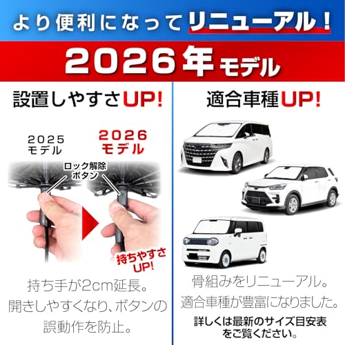 SEIWA Sunshade - Strongest Heat-Insulating, Radicool Fabric for Cars - Front Windshield One-Touch Sunshade, Large Size (Fits Windshield W1450mm x H850