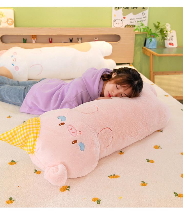 Rabbit Fur Long Throw Pillow - Flower Design, Ideal for Beds & Sofas, Side Sleeper & Hug Pillow
