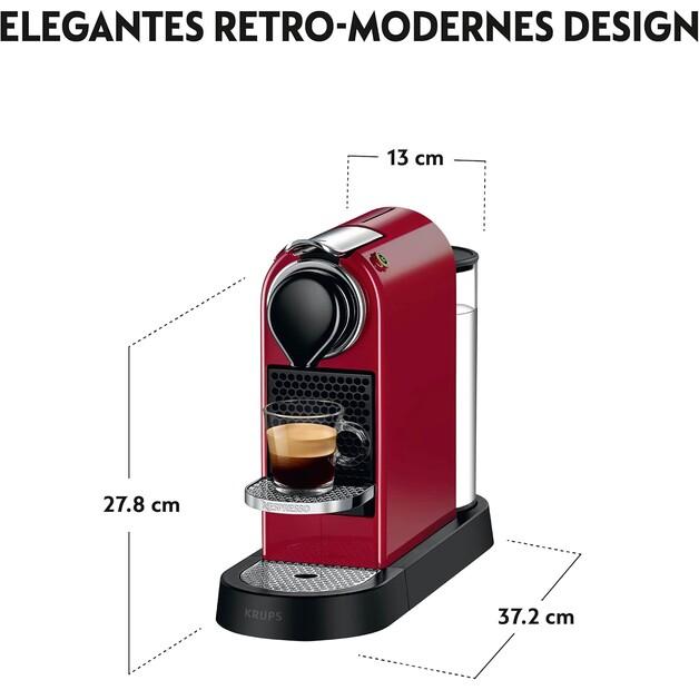 Capsule Coffee Machine Krups XN 7415 New CitiZ Red