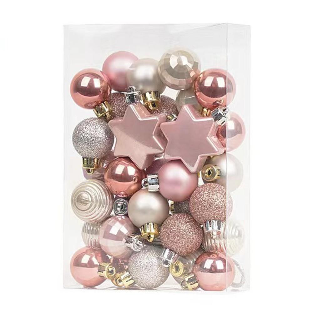 

Dazzling Light Gold and Pink Christmas Ball Set of 33 Pieces Available