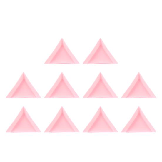 

10 шт. полезные большие вместительные прочные лотки для хранения ювелирных изделий для ногтей треугольный художественный алмазный дисплей для салона розовый