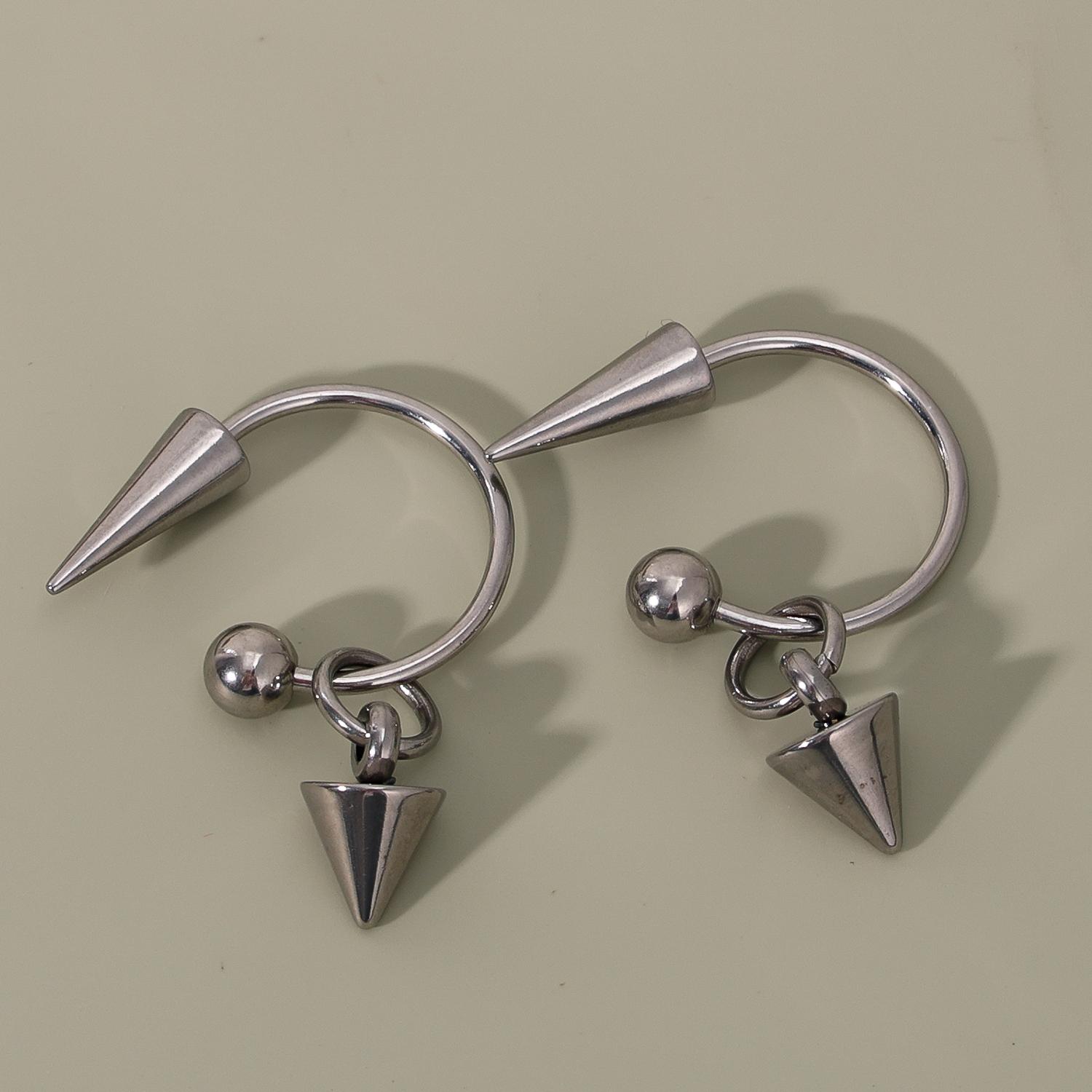 

Панк Серьги-заклепки для женщин Корейская мода Геометрические серьги Подвески Готические Гранж Серьги Аксессуары Хип-хоп Модная бижутерия серебряный