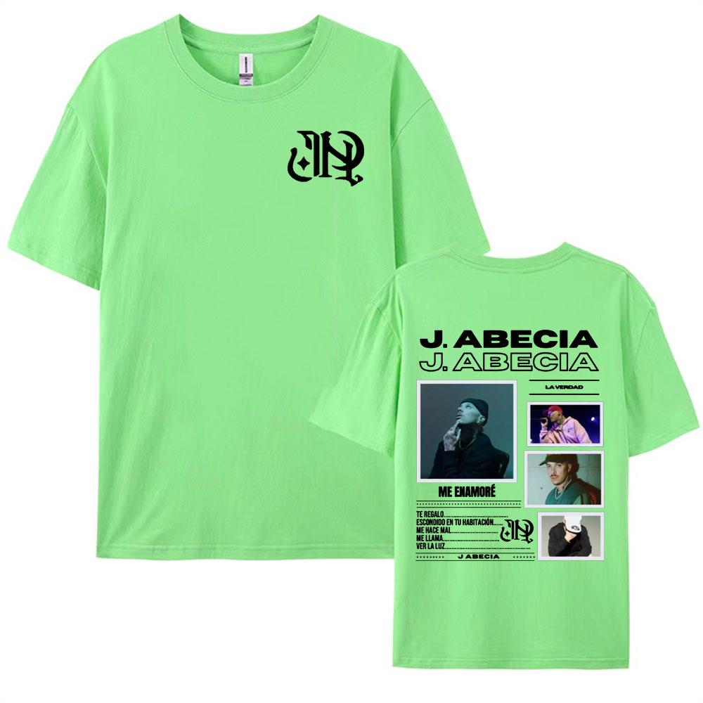 Rapper J Abecia La Verdad Album Tour Graphic Tshirt Mens Clothing Fashion Hip Hop Music T Shirts Oversized 100 Cotton T Shirt